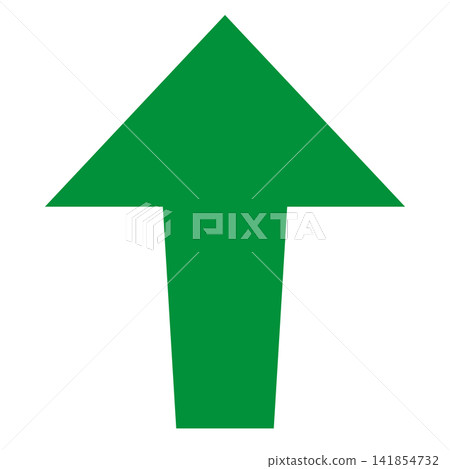 Thick upward arrow, green upward arrow Thick upward arrow, green upward arrow 141854732