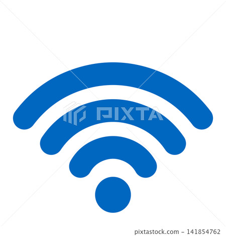 無線新月形弧形,藍色WiFi訊號 無線新月形弧形,藍色WiFi訊號 141854762