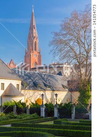 Gothic Church Tower and Historic Architecture in Poznan Poland Gothic Church Tower and Historic Architecture in Poznan Poland 141854773