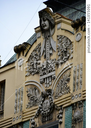 Serbia, Belgrade, street scene, Art Nouveau architecture Serbia, Belgrade, street scene, Art Nouveau architecture 141855091