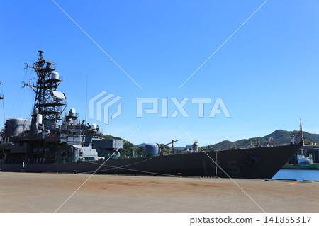 The destroyer Hamagiri at mooring. The destroyer Hamagiri at mooring. 141855317