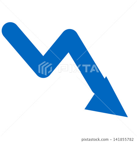 Zigzag arrow, blue bending arrow Zigzag arrow, blue bending arrow 141855782
