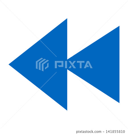 雙箭頭表示倒帶;藍色倒帶鈕。 雙箭頭表示倒帶;藍色倒帶鈕。 141855810