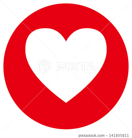 Heart in a circle: White heart in a red circle 141855811