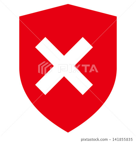 An X inside a shield A white X on a red shield An X inside a shield A white X on a red shield 141855835