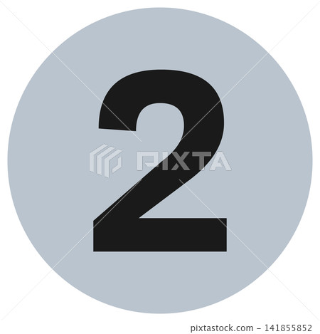 Second place badge: Silver circle with a black "2" 141855852