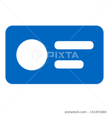 Business card: Blue card with a frame for a photo. 141855866