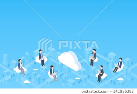 透過雲端系統連接的遠端辦公模式,以及不受地理限制的工作方式。 透過雲端系統連接的遠端辦公模式,以及不受地理限制的工作方式。 141856392