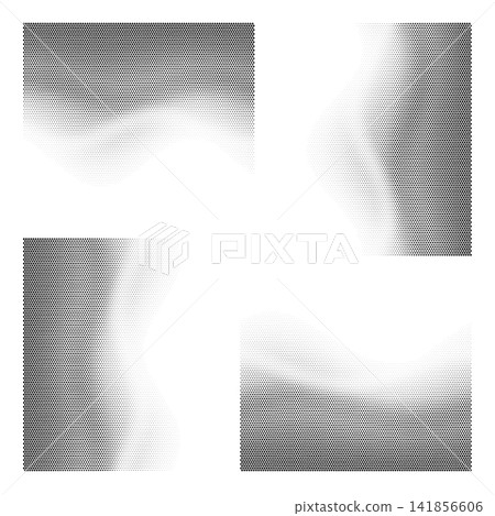 4 Vintage Halftone Dot Textures Vector, Abstract Monochrome Gradient Background Set for Posters, Branding, Editorial Layouts, Packaging and Graphic Design 4 Vintage Halftone Dot Textures Vector, Abstract Monochrome Gradient Background Set for Posters, Branding, Editorial Layouts, Packaging and Graphic Design 141856606