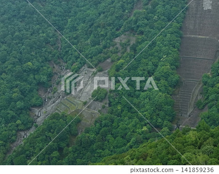 Aerial photograph showing erosion control facilities and slope protection works in Shizuoka City, Shizuoka Prefecture. Aerial photograph showing erosion control facilities and slope protection works in Shizuoka City, Shizuoka Prefecture. 141859236