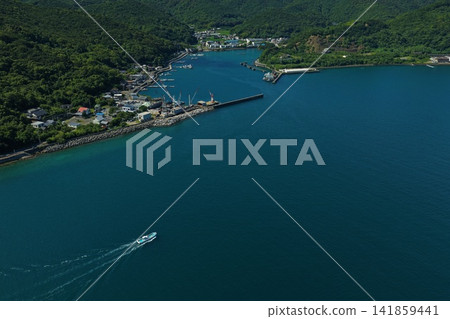 Aerial photograph capturing the port and coastal area of Yura Town, Wakayama Prefecture. Aerial photograph capturing the port and coastal area of Yura Town, Wakayama Prefecture. 141859441