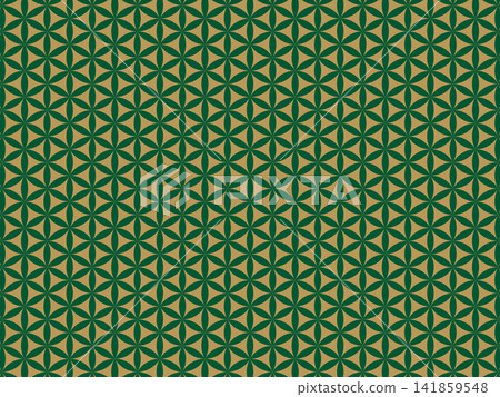Dark green and counterfeit gold Flower of Life background Dark green and counterfeit gold Flower of Life background 141859548