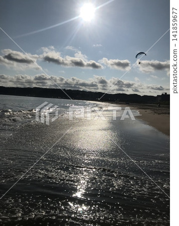 The sea surface, sparkling as it reflects the sunlight, and the seascape. The sea surface, sparkling as it reflects the sunlight, and the seascape. 141859677