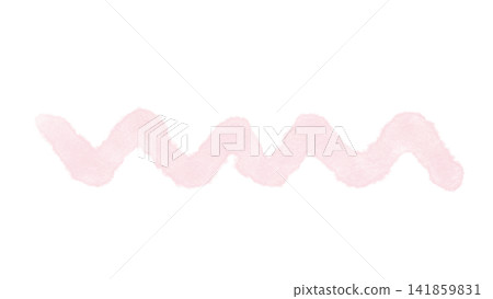 Pale pink hand-drawn wavy lines, a decorative element with a gentle rhythm. 141859831