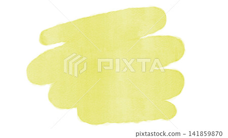 Yellow square watercolor marker stroke, heading background material 141859870