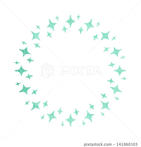 Cute watercolor frame material - green, circle, glitter Cute watercolor frame material - green, circle, glitter 141860103