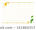 Ginkgo leaf stationery, a symbol of autumn - horizontal color 141860357