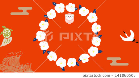 Japanese-style New Year's sale banner template for the Year of the Sheep (horizontal design for New Year's campaigns, lucky bags, and in-store promotions) Japanese-style New Year's sale banner template for the Year of the Sheep (horizontal design for New Year's campaigns, lucky bags, and in-store promotions) 141860503