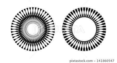 Set of Decorative Radial Circle Patterns. Set of Decorative Radial Circle Patterns. 141860547