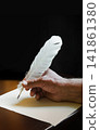 Old hand write letter on the table 141861380