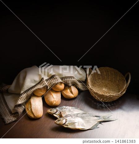 Two fish and five breads Two fish and five breads 141861383