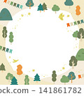 Simple and cute hand-painted forest frame 141861782