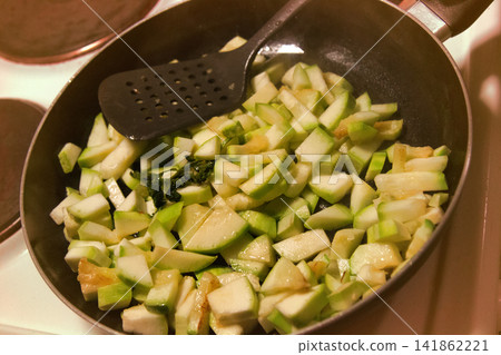Cooking vegetable dishes zucchini with herbs Cooking vegetable dishes zucchini with herbs 141862221