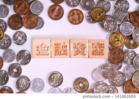 Text on financial assets and Japanese yen coins Text on financial assets and Japanese yen coins 141862608