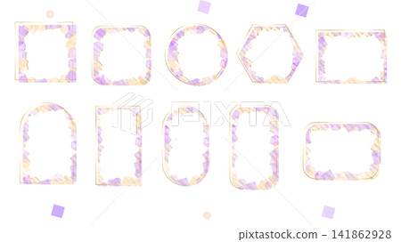 An elegant frame set with jewel-like transparency and gold accents. An elegant frame set with jewel-like transparency and gold accents. 141862928