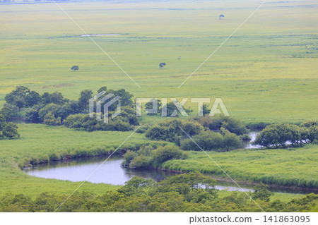 從Hosooka天文台(北海道)看釧路濕地 從Hosooka天文台(北海道)看釧路濕地 141863095