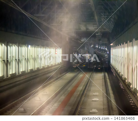 subway tunnel goes underground subway tunnel goes underground 141863408