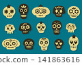 day of the dead calaveras collection vector illustration 141863616