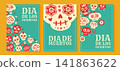 day of the dead greeting card collection vector illustration 141863622