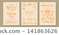 cooking and pastry shop doodle posters vector design 141863626