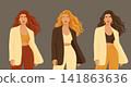 stylish business women set vector illustration characters 141863636