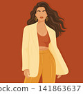 faceless business woman portrait flat vector illustration 141863637