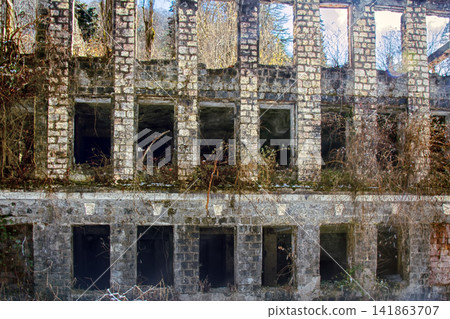 multi-storey abandoned building residential multi-storey abandoned building residential 141863707