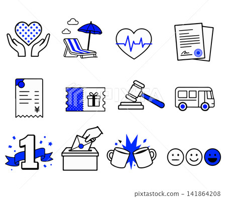 Collection of Icons Representing Various Concepts 141864208
