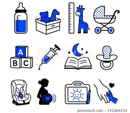 Baby and Pregnancy Icons Baby and Pregnancy Icons 141864239