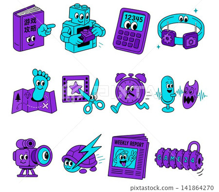 Collection of Cartoon Icons Collection of Cartoon Icons 141864270