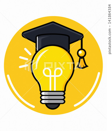 graduation cap on bright light bulb representing knowledge and innovation graduation cap on bright light bulb representing knowledge and innovation 141864384