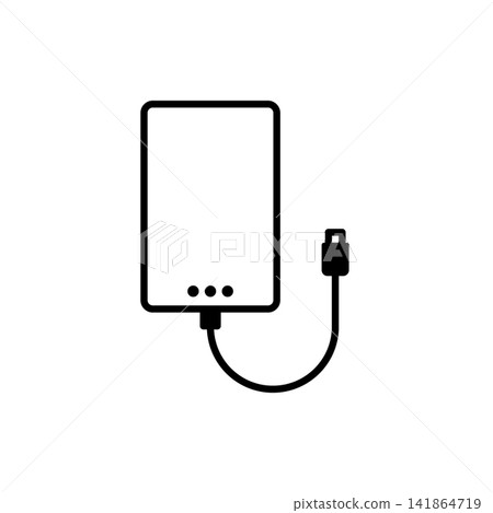 Simple line art icons for mobile batteries and chargers Simple line art icons for mobile batteries and chargers 141864719