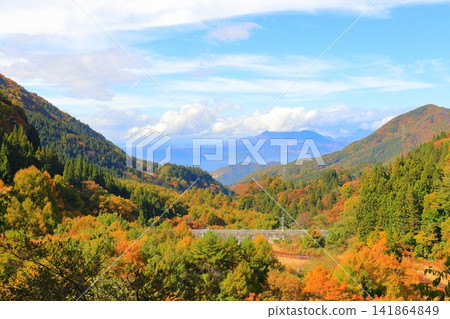 Northern Alps as seen from Matsukawa Valley Northern Alps as seen from Matsukawa Valley 141864849
