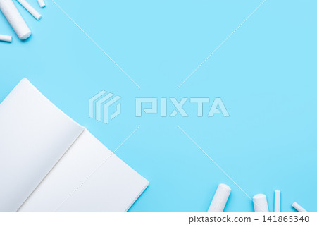 white chalk blue background education design white chalk blue background education design 141865340