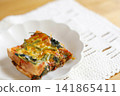 Tomato bread gratin with canned mackerel, made with sliced bread 141865411