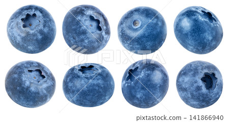 Blueberry set. Fresh raw blue berries isolated without shadow. With clipping path. Blueberry set. Fresh raw blue berries isolated without shadow. With clipping path. 141866940