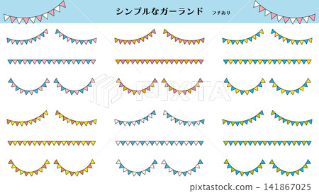 Simple triangular garland set with borders Simple triangular garland set with borders 141867025