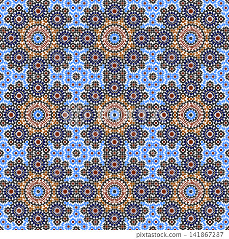 Geometric pattern in Zellige style in color Geometric pattern in Zellige style in color 141867287