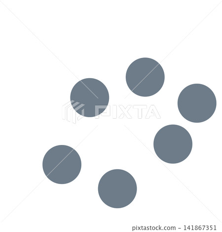 Scattered and uneven: Gray dots of the same size are scattered at different heights. Scattered and uneven: Gray dots of the same size are scattered at different heights. 141867351