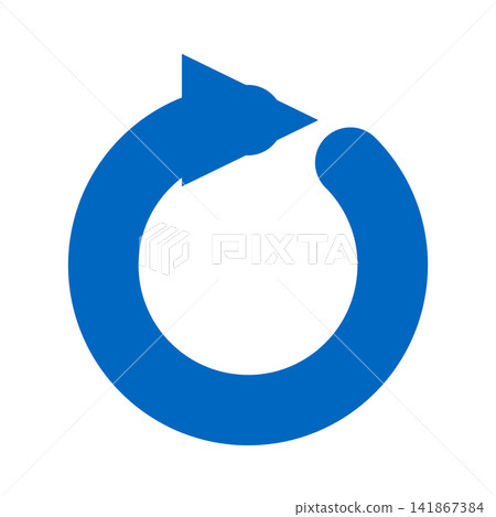 A complete circulation of the document: The blue arc makes a full circle and then points to the right at the top. A complete circulation of the document: The blue arc makes a full circle and then points to the right at the top. 141867384